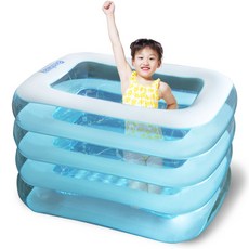 베스트웨이 4단 엠보싱 목욕풀장 BW 54410, 투명 블루, 1개