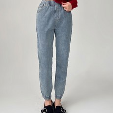 페이버릭 여자 조거청바지 빈티지워싱 스판 데님