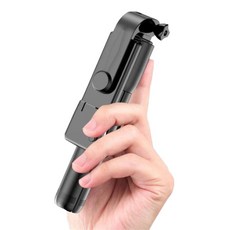 휴니콘 무선 LED 블루투스 셀카봉 삼각대, 블랙, 1개