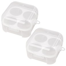 바이트 캠핑 휴대용 4구 계란통 달걀 보관 케이스, 2개, 1단, 투명