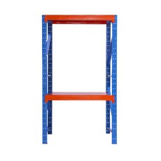 와우랙 철제선반 조립식 경량랙 창고 메탈 앵글 2m x 60cm x 2m 200kg, 2단, 오렌지/블루