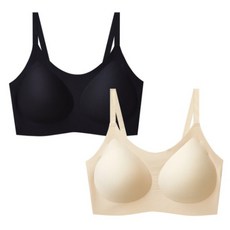 유플리앙 패드일체형 심리스 스트랩 끈조절 브라 2P