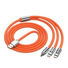 PD 120W 3in1 멀티 고속충전 케이블SJ, 1개, 오렌지, 2m