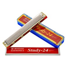 스즈키 스터디24 하모니카 C C# A F G 24홀 트레몰로 하모니카, C조, 1개
