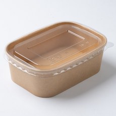 크라프트 사각용기 세트 750ml, 1세트, 25개