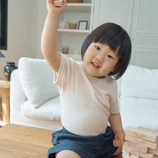 [꼼마즈] 유아 아일렛 반팔티 아동 여름 티셔츠