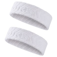ZHEYE 순면 기능성 땀흡수 스포츠 헤드밴드 운동 등산 축구 머리띠, 2개, 흰색