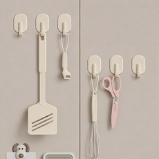 다용도 마그네틱 후크 냉장고 마그네틱 후크 구멍 없는 가정용 세탁기 문 뒤 후크, 흰색, 10개