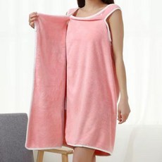 더블스토리 숄더형 원터치 샤워타월가운 샤워 타월 겸용, 핑크소프트, 1개