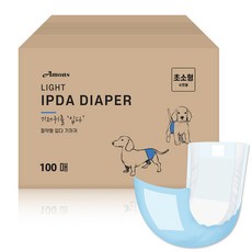 아몬스 입다 절약형 남아용 애견 강아지 기저귀 매너벨트, 초소형, 100개입, 1개