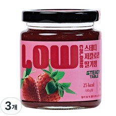 스테디 저칼로리 저당 딸기잼, 3개, 220g