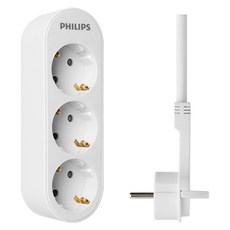 필립스 고용량 홈탭 납작 콘센트 멀티탭 3구, 화이트 CHP1134W, 1개, 1.5m