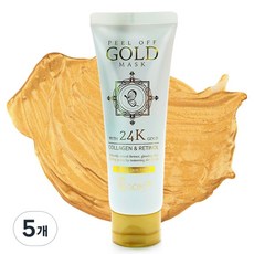 피지 제거 얼굴 모공 청소 블랙헤드 분칠 골드 필오프팩 피부결개선 모공축소 피부광채 모공 노폐물 각질 제거 피부탄력 모공팩, 1개입, 5개