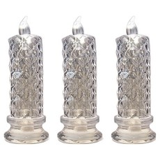 파티짱 LED 캔들 양초 파티 장식 인테리어 소품, LED 투명캔들 (다이아), 3개