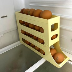 모렌다 스르륵 자동 롤링 4단 계란보관함, 베이지, 1개