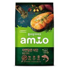 풀무원아미오 전연령 강아지 자연담은 식단 건식사료, 연어, 400g, 16개