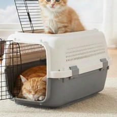 집이야기 반려동물 켄넬 강아지 고양이 이동장, 1개, 그레이