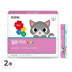 Lacfido 孩童維他命含鐵質補充粉隨身包 60條入, 90g, 2盒