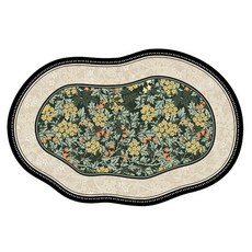 Radearl 빈티지 프렌치 러그 침대옆 거실 매트 비정형 사각형 디자인 방수 카펫