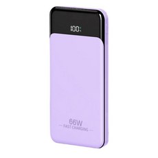 보조배터리 대용량 20000mAh 66w 보조배터리 고속충전 슬림 경량 급속충전 LED 배터리 표시, 퍼플