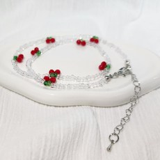 에어리 꾸안꾸 투명 비즈 목걸이 팔찌 세트