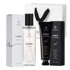 TAMNIQ LOSELF固體香水 男款+Lilyana身體香氛噴霧 150ml+提袋, 1套