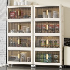 코어루크리에이티브 다용도수납함 이동식 수납정리함 양문형수납장 폴딩 수납함 접이식 대용량 리빙박스, 화이트