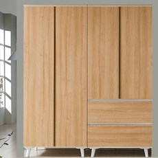 해해동동 하늘빛유1600옷장세트(투서랍옷장+긴문장)(99) 댐퍼경첩 옷장세트, 아카시아