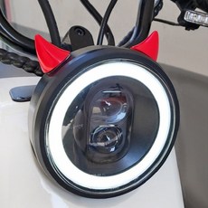 식스몰 미니 악마뿔 자동차 액세사리 헬멧장식 스쿠터 퀵보드 뿔 장식, 1. 레드, 2개