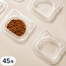 팜리나 길고양이 일회용 밥그릇 식기 개미방지, 45개, 투명 1구