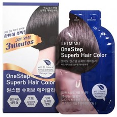 장미화의 3분 동안 염색약 렛미모 15회분 원스텝 슈퍼브 헤어칼라 흰머리 새치 샴푸형, 1개, 자연갈색