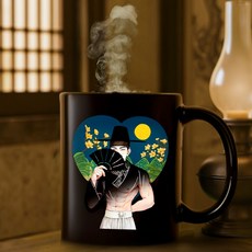 굴뚝강아지 근육남 반전 머그컵, 1개, 선비