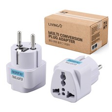 리빙유 멀티 변환 어댑터 콘센트 돼지코 110V 220V 변환, 2개