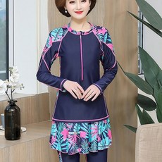 인싸모여 중년 여성 투피스수영복 체형커버 래쉬가드