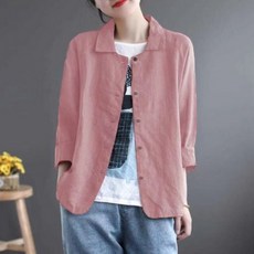 빌리즈빈 봄 여성 카라넥 순면 데일리 자켓 5170