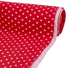 면 도트 원단 레드 폴카도트 패턴 패브릭 원피스 치마 웨딩 소품 액세서리 제작 158x102x0.02cm, 1개