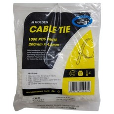 골든 케이블타이 200mm / 1000개입(흑백&컬러) 컬러 케이블타이 케이블타이 중 사이즈 케이블타이 대중소 대용량 케이블타이 전선정리 컴퓨터선 정리, 1000개, 화이트
