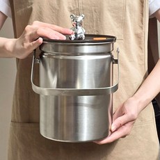 지엔베르그 음식물 쓰레기통 3L 스텐 밀폐 진공 냄새차단 반영구적사용, 지엔베르그 음식물쓰레기통 3L