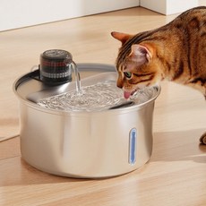 파우시 고양이 강아지 5중레이어필터 자동급수기 정수기 급수기 3.2L, 스테인리스, 1개, W11