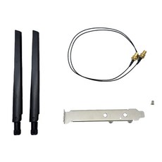 와이파이 안테나세트 6DBi 안테나 x2 브라켓 x1 Antenna M.2/NGFF WiFi card Interface 타입 SMA to MHF IPEX 4 케이블, 1개, 6Dbi 안테나세트