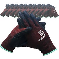 천하무적 승리 U3워크맨 장갑, 10개, 천하무적  U3워크맨-와인 M