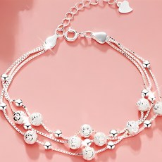 AKIPANDA 행운의 꽃 여성 큐빅 삼생 행운 팔찌