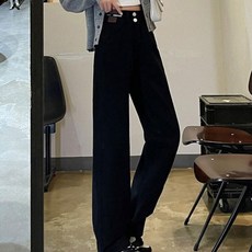 지니우우 기모 스판 하이웨스트 와이드 데님 J0182A