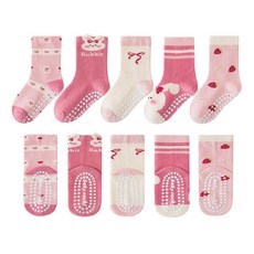 투해피 아동용 미끄럼방지양말 5컬레- P02 딸기토끼