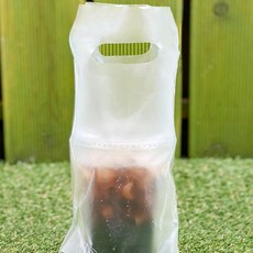 (당일발송) 비닐모아 비닐 컵캐리어 테이크아웃 무지 커피비닐캐리어 1구, 1개, 200개입