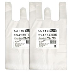 롯데이라이프 비닐봉투 백색, 12L, 180개