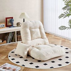 데스텀 1인용 각도조절 등받이 좌식의자, 1개, 화이트