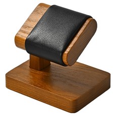 시계 거치대 견고한 원목 시계 홀더 스탠드 시계 디스플레이 스탠드 베이스 시계 목걸이 팔찌 정리 랙 팔찌 스크런치 헤드밴드 쇼케이스 스탠드 손목시계 진열대 인스타 사진 촬영용, SM21403블랙(PU 가죽), 1개