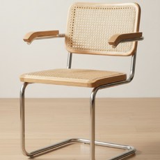 [당일출고] 라탄 원목 암체어 라탄의자 세스카 체어 카페의자 인테리어의자, 1개, 내추럴