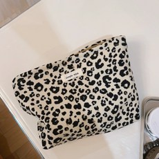 고급 레오파드 파우치 28x20cm 호피 무드 파우치